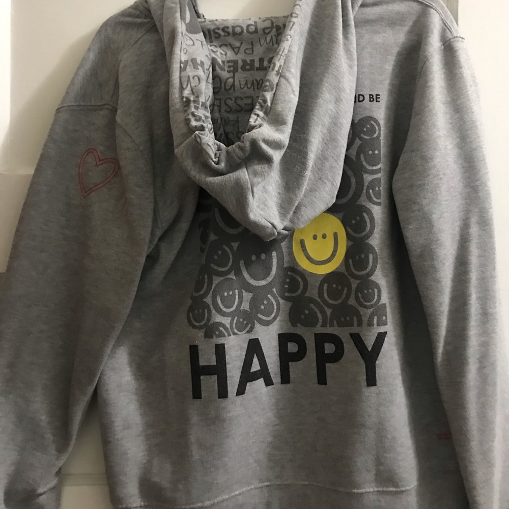 Be Happy Zipper Jacket Hoodie Peace Love World